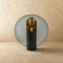 Glass Table Lamp Postmodern Nordic Bedside & Living Room Lamp Soft Ambient Warm White Glow 10in - D9.8’’(25cm) x