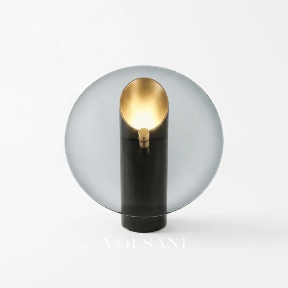 Postmodern glass table lamp on a white background