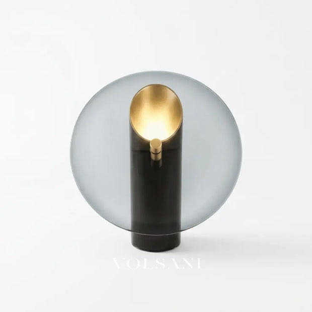 Postmodern glass table lamp on a white background