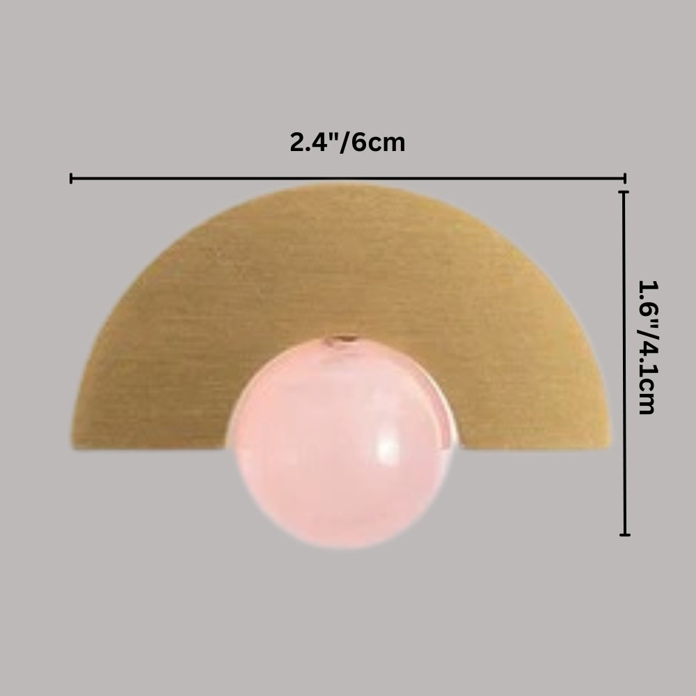 Crystal Ball Cabinet Knobs & Drawer Pulls, Classic Kitchen & Dresser Hardware, Brass with Crystal, Set of 2, 1.2-5in