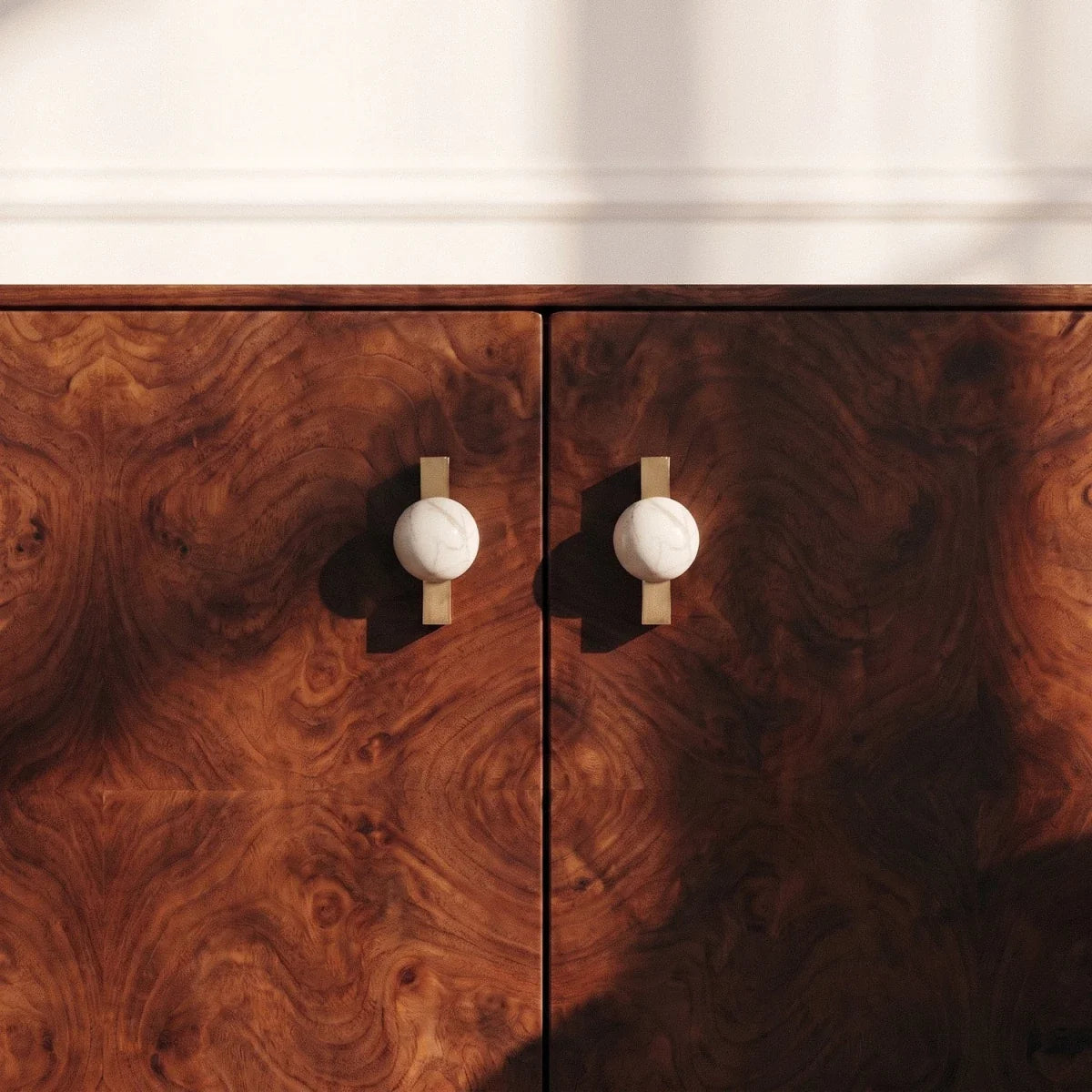 Crystal Ball Cabinet Knobs & Drawer Pulls, Classic Kitchen & Dresser Hardware, Brass with Crystal, Set of 2, 1.2-5in