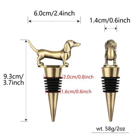 Wine Stopper, Dog Bottle Stopper, Dachshund or Labrador, Silver or Bronze