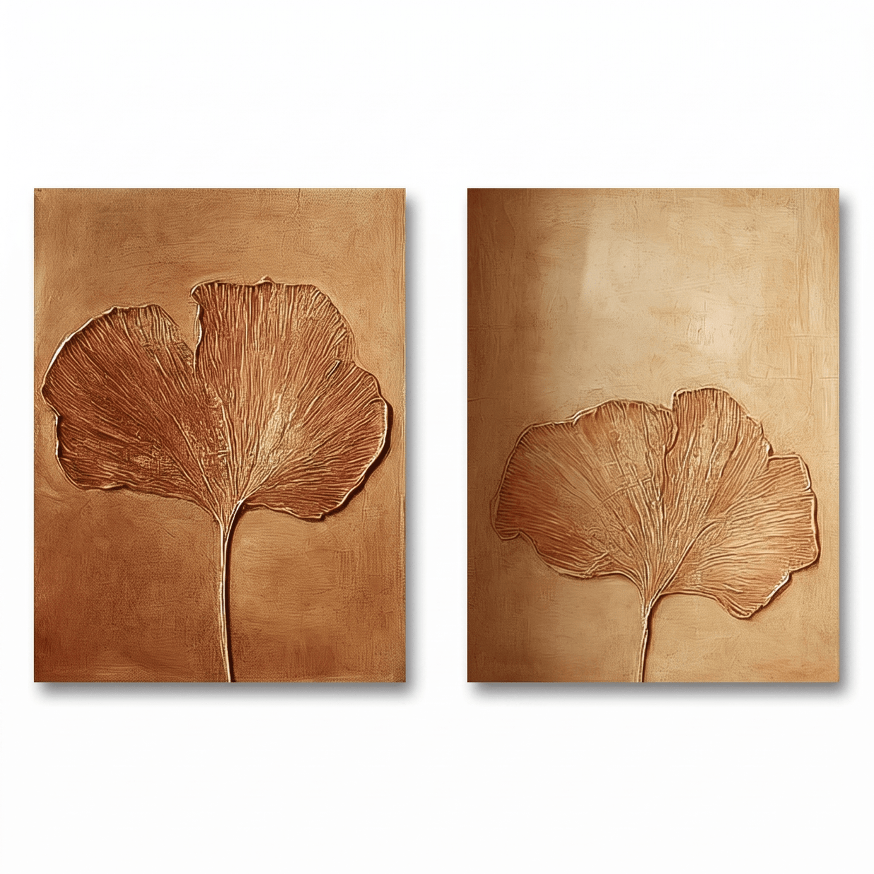Gouden Ginkgobladeren – Tweeluik (Set van 2) - Volsani