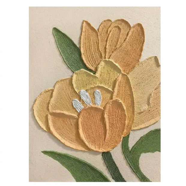 Gouden Tulp – Getextureerd Impasto Bloemschilderij - Volsani