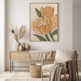 Gouden Tulp – Getextureerd Impasto Bloemschilderij - Volsani