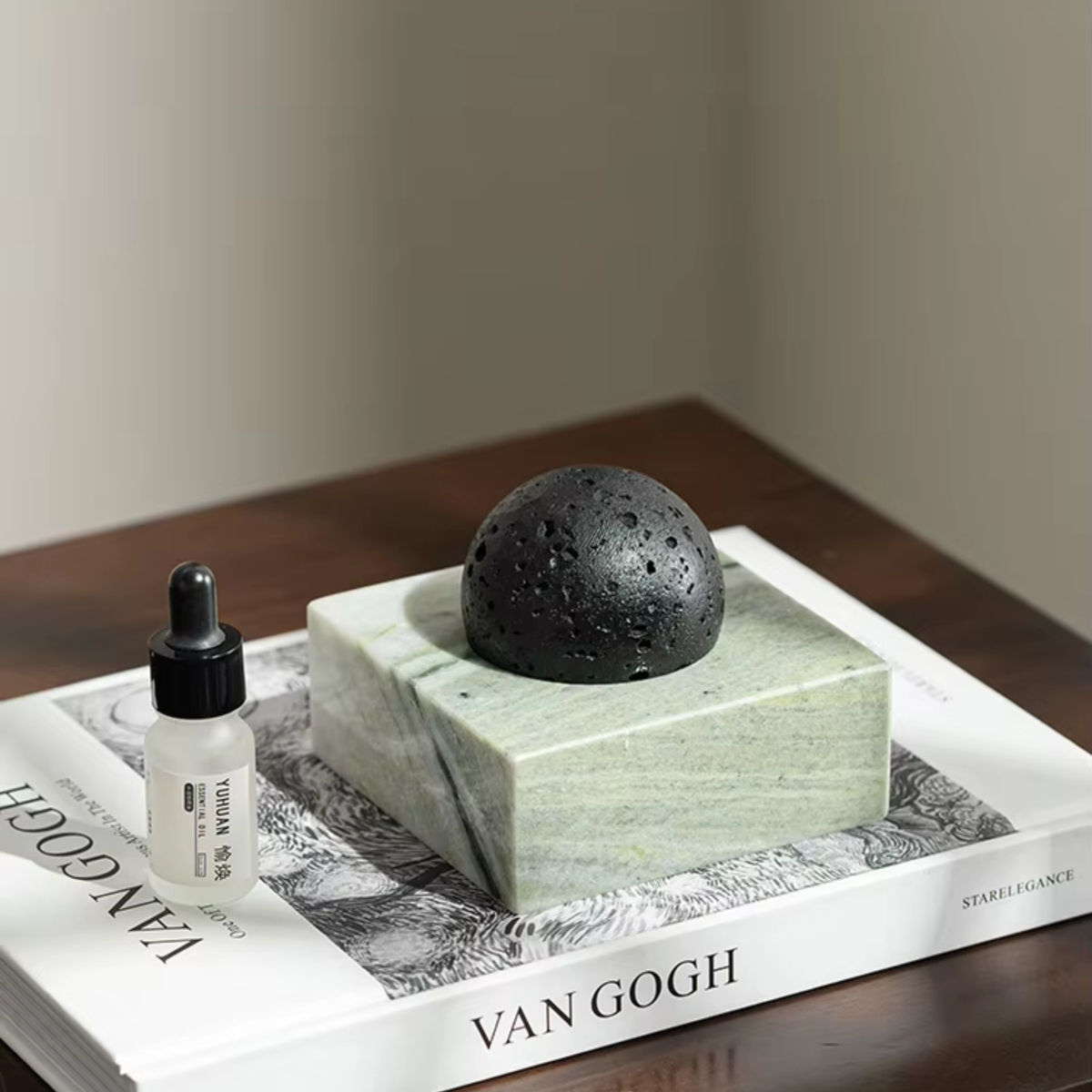 Marble Lava Stone Oil Diffuser, No Electricity Aromatherapy Diffuser, 3.9in