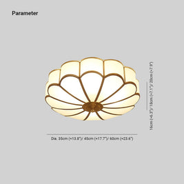 HANA: Bloemvormige Plafondlamp (Matglas & Messing) - Volsani