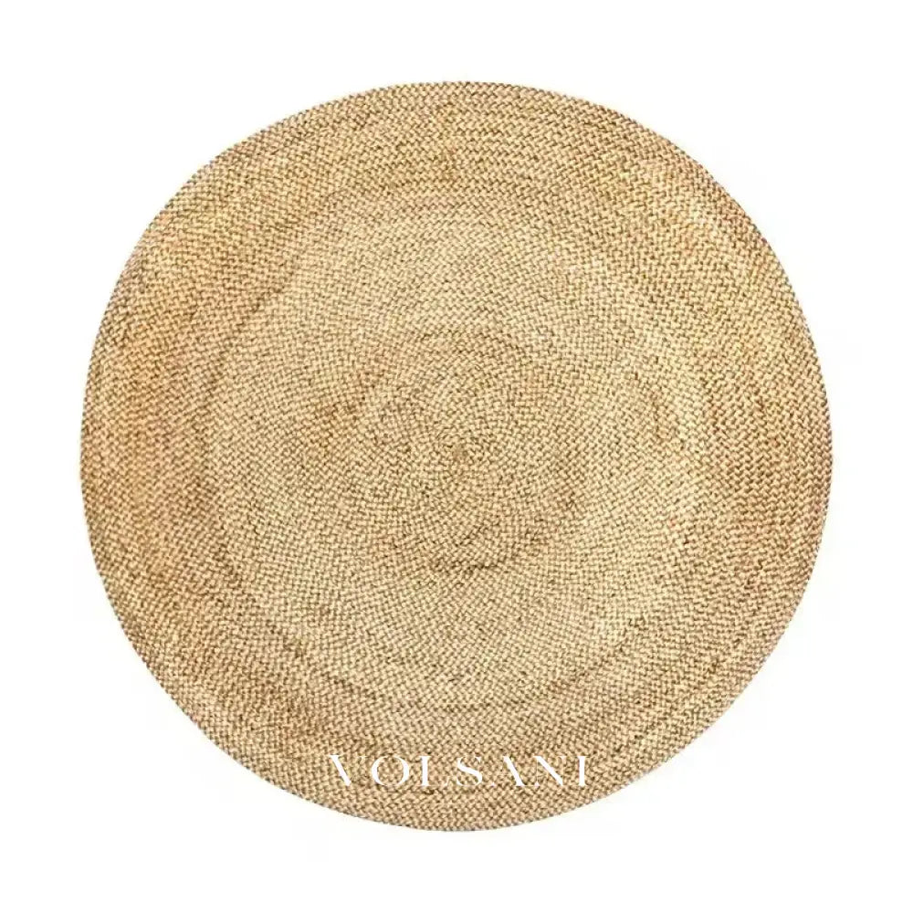 Hand Braided Jute Rug in Round & Rectangular Natural Fiber Living & Dining Room Rug Hand Washable 11 Sizes 35-130in