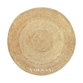 Hand Braided Jute Rug in Round & Rectangular Natural Fiber Living & Dining Room Rug Hand Washable 11 Sizes 35-130in