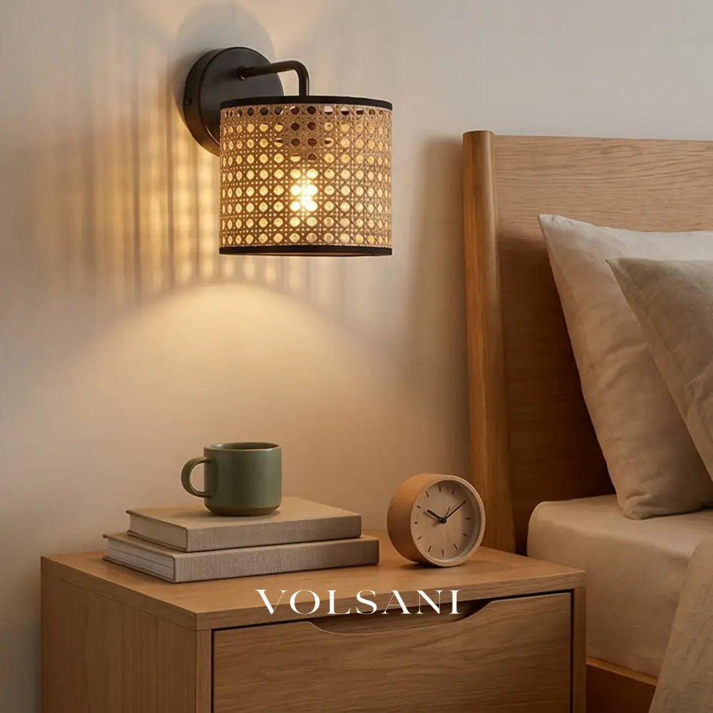 HARU: Handgemaakte Rotan Wandlamp - Volsani