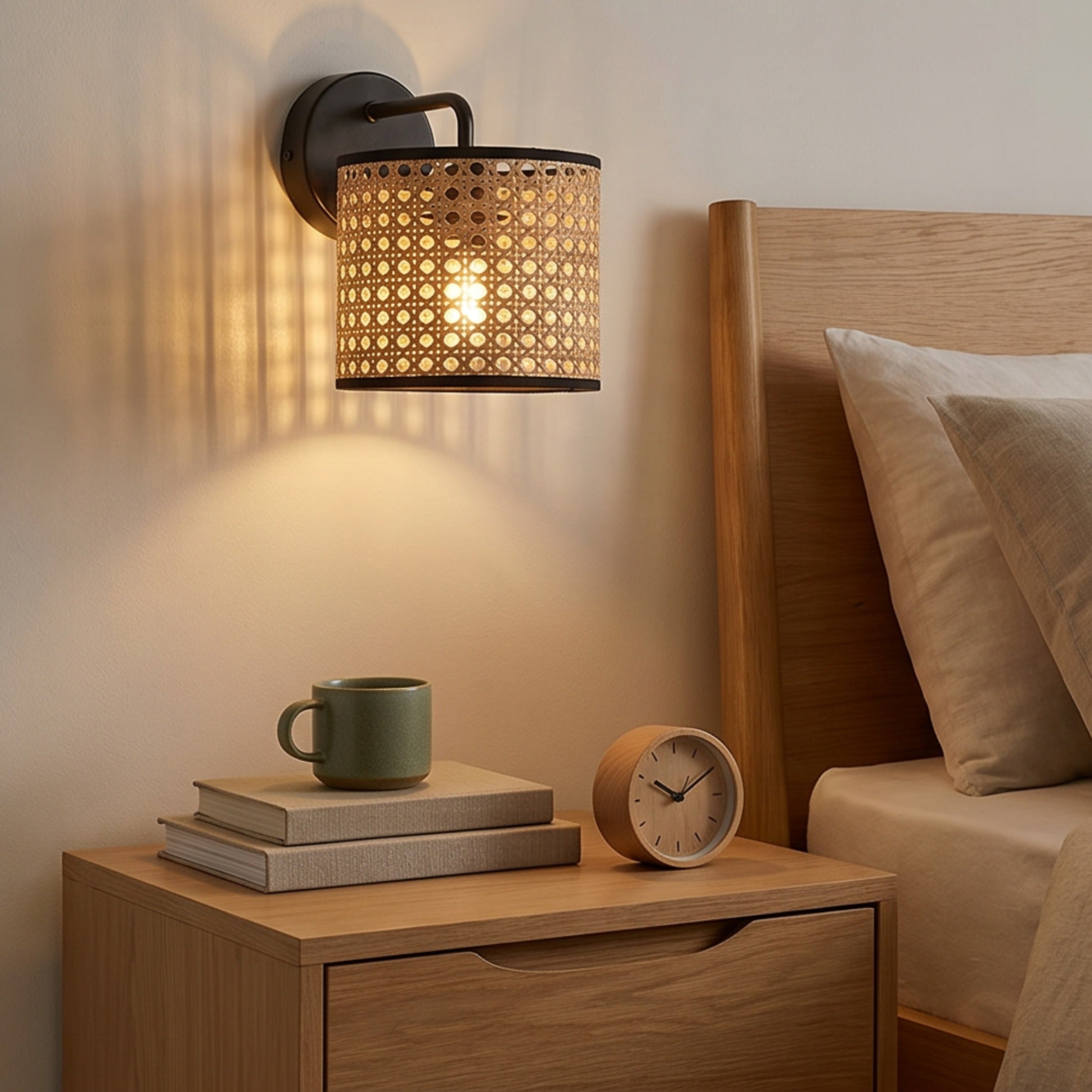 HARU: Handgemaakte Rotan Wandlamp