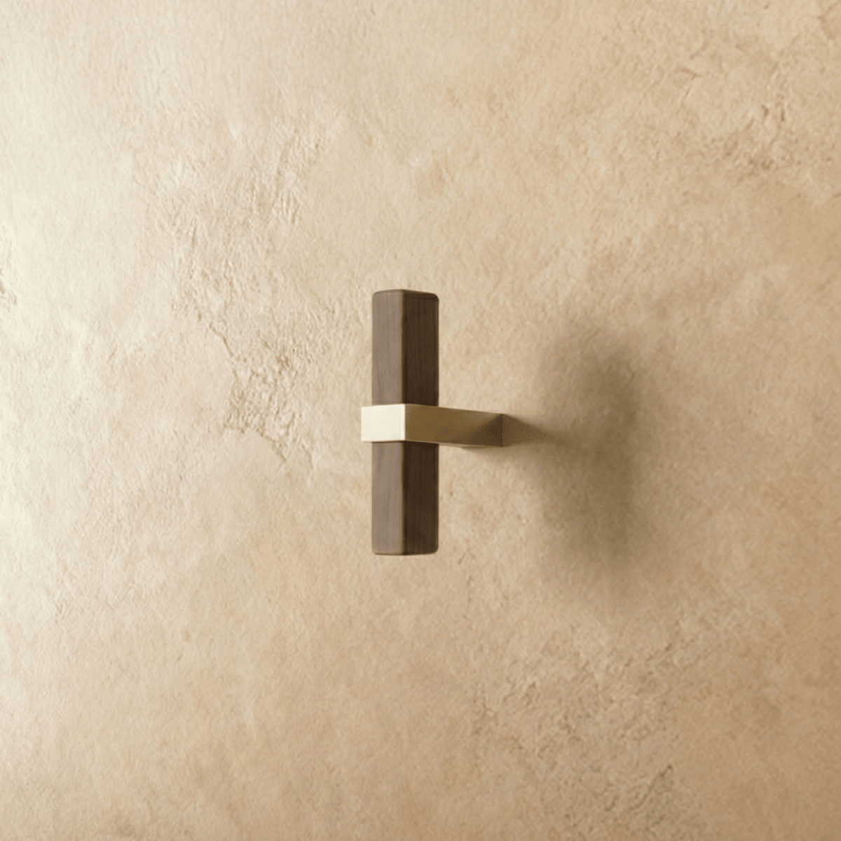 Wood Cabinet Knobs & Pull Bars, Modern Kitchen & Wardrobe Cabinet Hardware, Gold-Tone Brackets, Set of 2 in Oak & Walnut, 1.1-12.5in