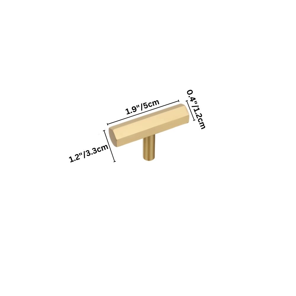 Brass Cabinet Knobs & Drawer Pulls, Minimalist Kitchen & Bathroom Hardware, Rectangular Bar Profile, Set of 2, 1.1-16.3in