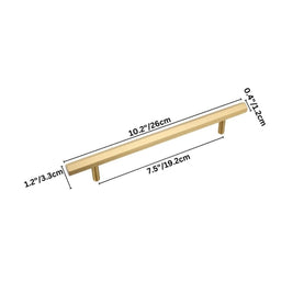 Brass Cabinet Knobs & Drawer Pulls, Minimalist Kitchen & Bathroom Hardware, Rectangular Bar Profile, Set of 2, 1.1-16.3in
