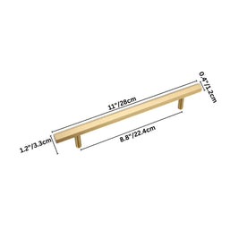 Brass Cabinet Knobs & Drawer Pulls, Minimalist Kitchen & Bathroom Hardware, Rectangular Bar Profile, Set of 2, 1.1-16.3in
