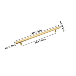 Brass Cabinet Knobs & Drawer Pulls, Minimalist Kitchen & Bathroom Hardware, Rectangular Bar Profile, Set of 2, 1.1-16.3in