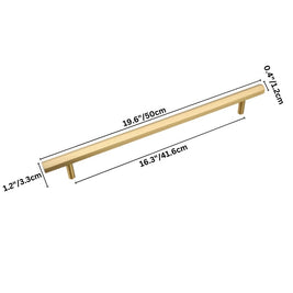 Brass Cabinet Knobs & Drawer Pulls, Minimalist Kitchen & Bathroom Hardware, Rectangular Bar Profile, Set of 2, 1.1-16.3in