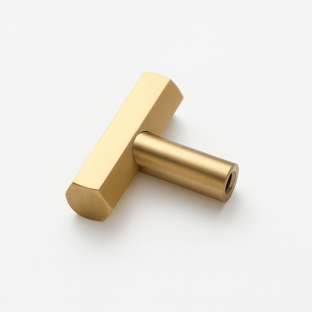 Brass Cabinet Knobs & Drawer Pulls, Minimalist Kitchen & Bathroom Hardware, Rectangular Bar Profile, Set of 2, 1.1-16.3in