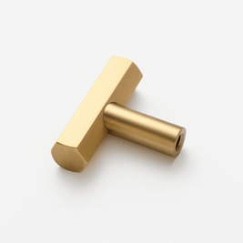 Brass Cabinet Knobs & Drawer Pulls, Minimalist Kitchen & Bathroom Hardware, Rectangular Bar Profile, Set of 2, 1.1-16.3in
