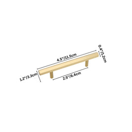 Brass Cabinet Knobs & Drawer Pulls, Minimalist Kitchen & Bathroom Hardware, Rectangular Bar Profile, Set of 2, 1.1-16.3in