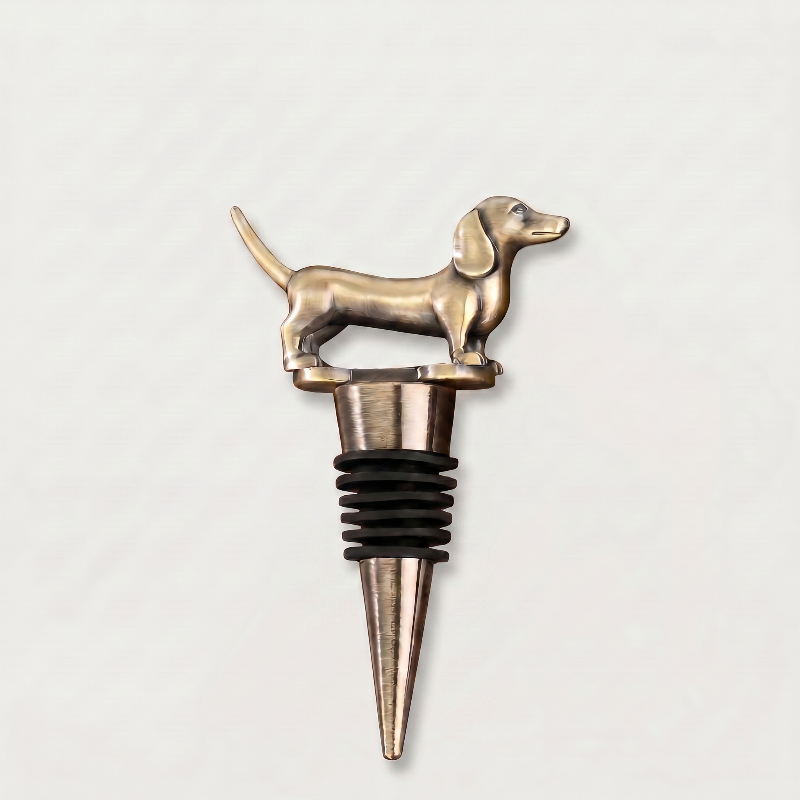 Wine Stopper, Dog Bottle Stopper, Dachshund or Labrador, Silver or Bronze