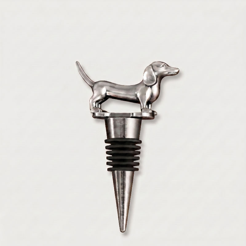 Wine Stopper, Dog Bottle Stopper, Dachshund or Labrador, Silver or Bronze