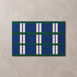 Anlansk Bauhaus bath mat, overhead on stone floor