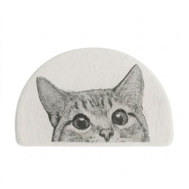 Cat Bath Mat with Peeping Kitty Design, Soft Absorbent Bathroom & Kitchen Mat, Machine Washable Non Slip, 3 Sizes