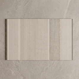 Textured Panel Mix diatomite bath mat on stone floor, overhead