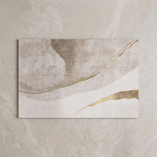 Natural Stone Flair diatomite bath mat on stone floor, overhead