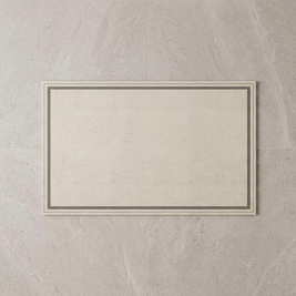 Classic Frame diatomite bath mat on stone floor, overhead