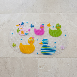 Style 4 Playwave Funduck bath mat on stone floor, overhead