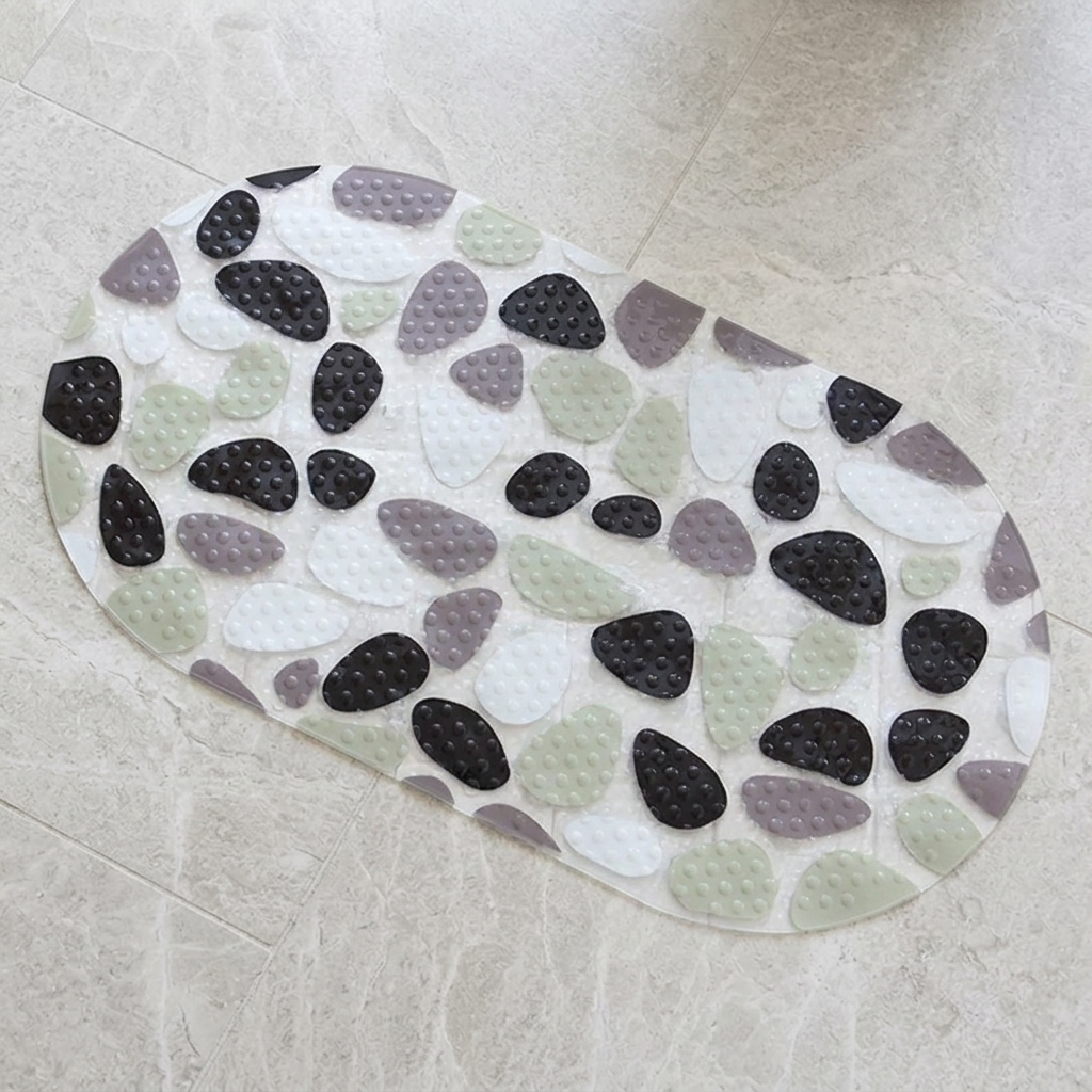 Style 2 Playwave Funduck bath mat on stone floor, overhead