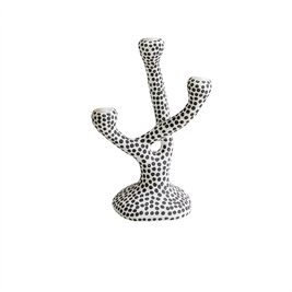 Ceramic Polka Dot Candle Holder on a white background