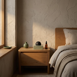 Marble Lava Stone Oil Diffuser styled in a Japandi interior