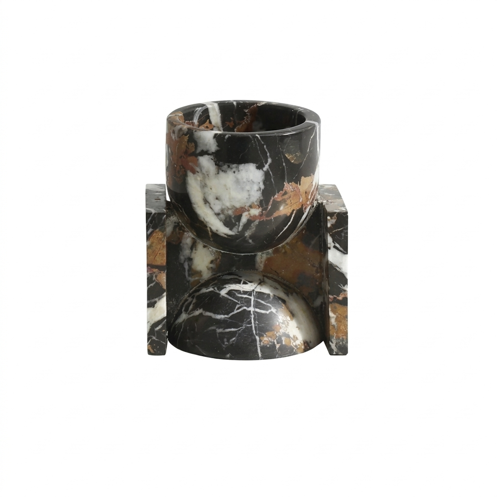 Marble Taper Candle Holder on a white background