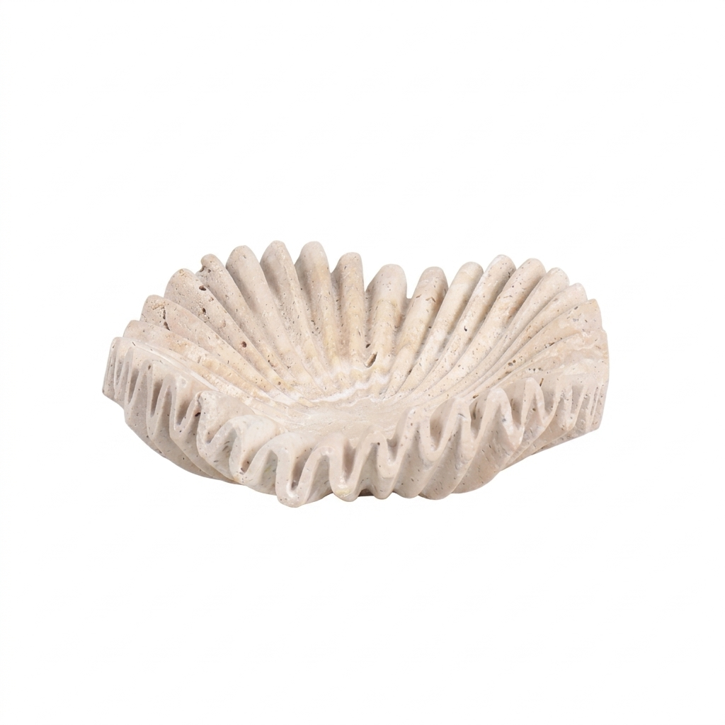 Marble Ruffle Bowl on a white background