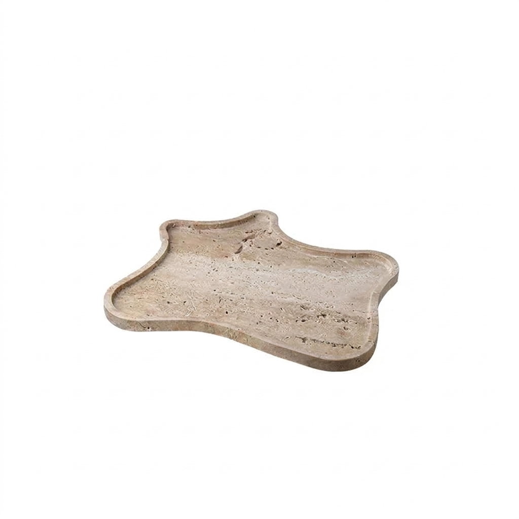 Travertine Vanity Tray on a white background
