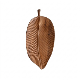 Walnut Leaf Serving Tray on a white background