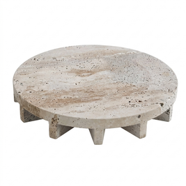 Travertine Footed Tray on a white background