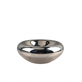 Silver Glass Fruit Bowl on a white background