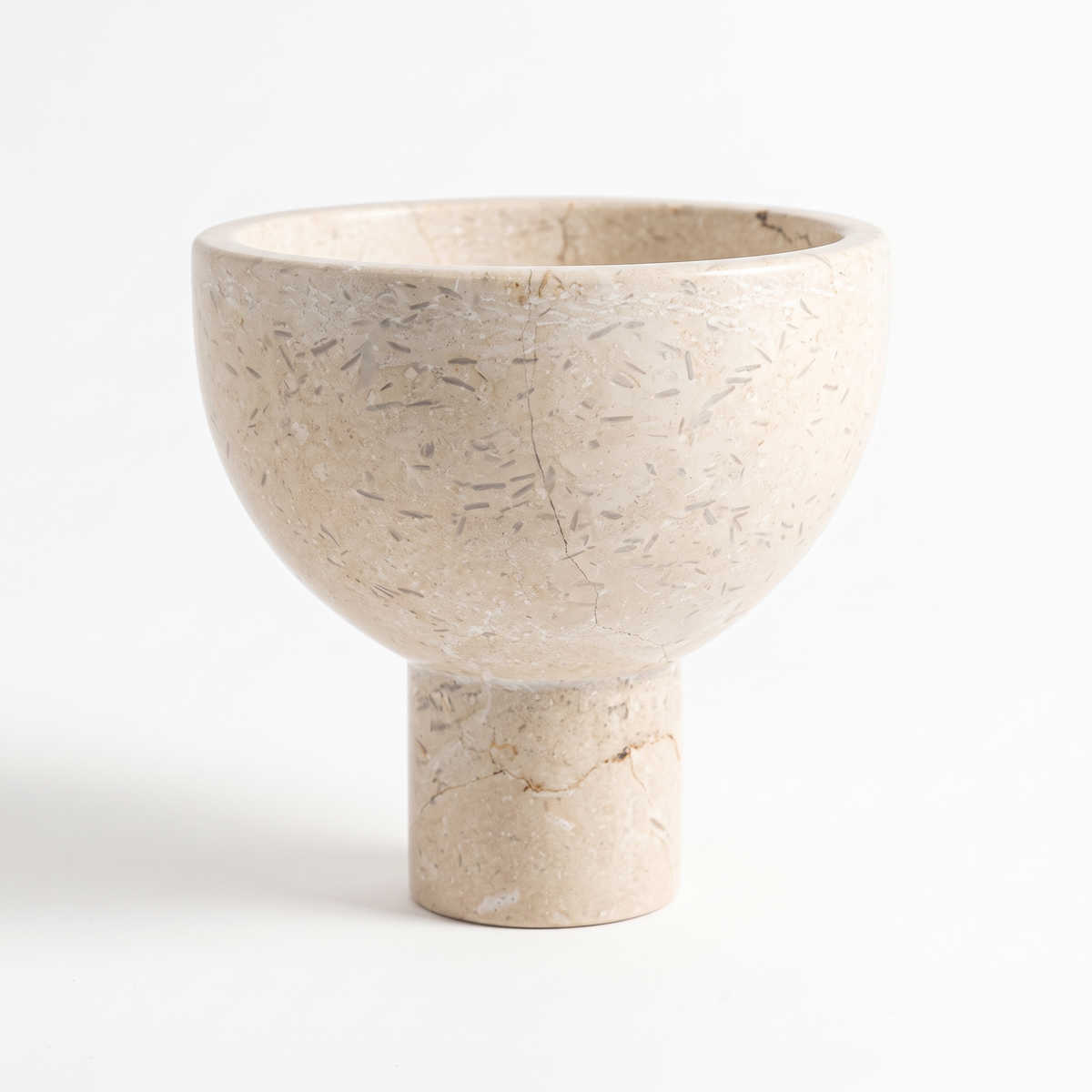 Marble footed cup on white background