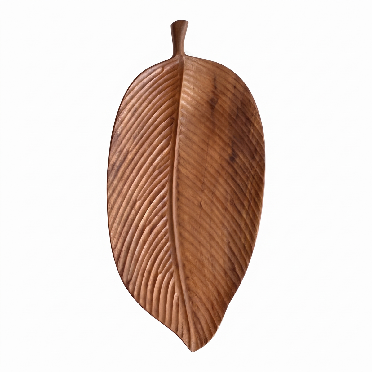 Flat leaf black walnut serving board on white background