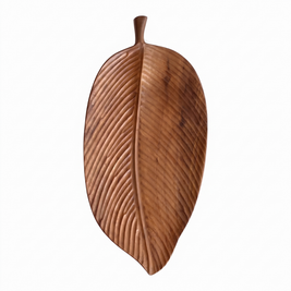 Flat leaf black walnut serving board on white background