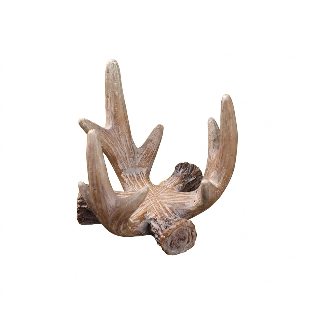 Resin antler cup candle holder on a white background