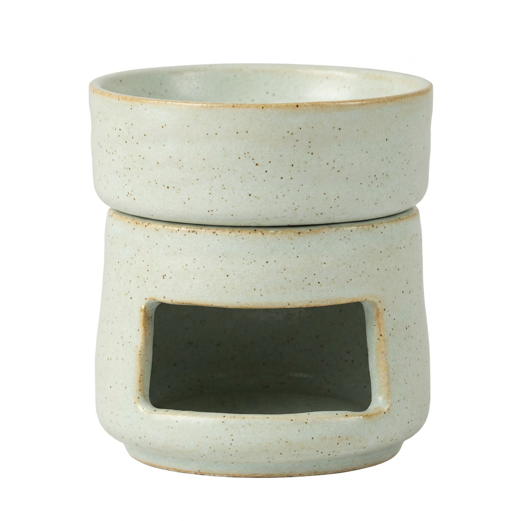 Ceramic tealight oil diffuser and wax warmer on a white background