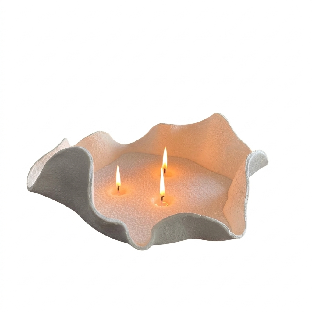 Candle sand kit with wicks on a white background