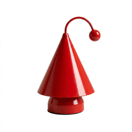Rechargeable cordless cone table lamp on a white background