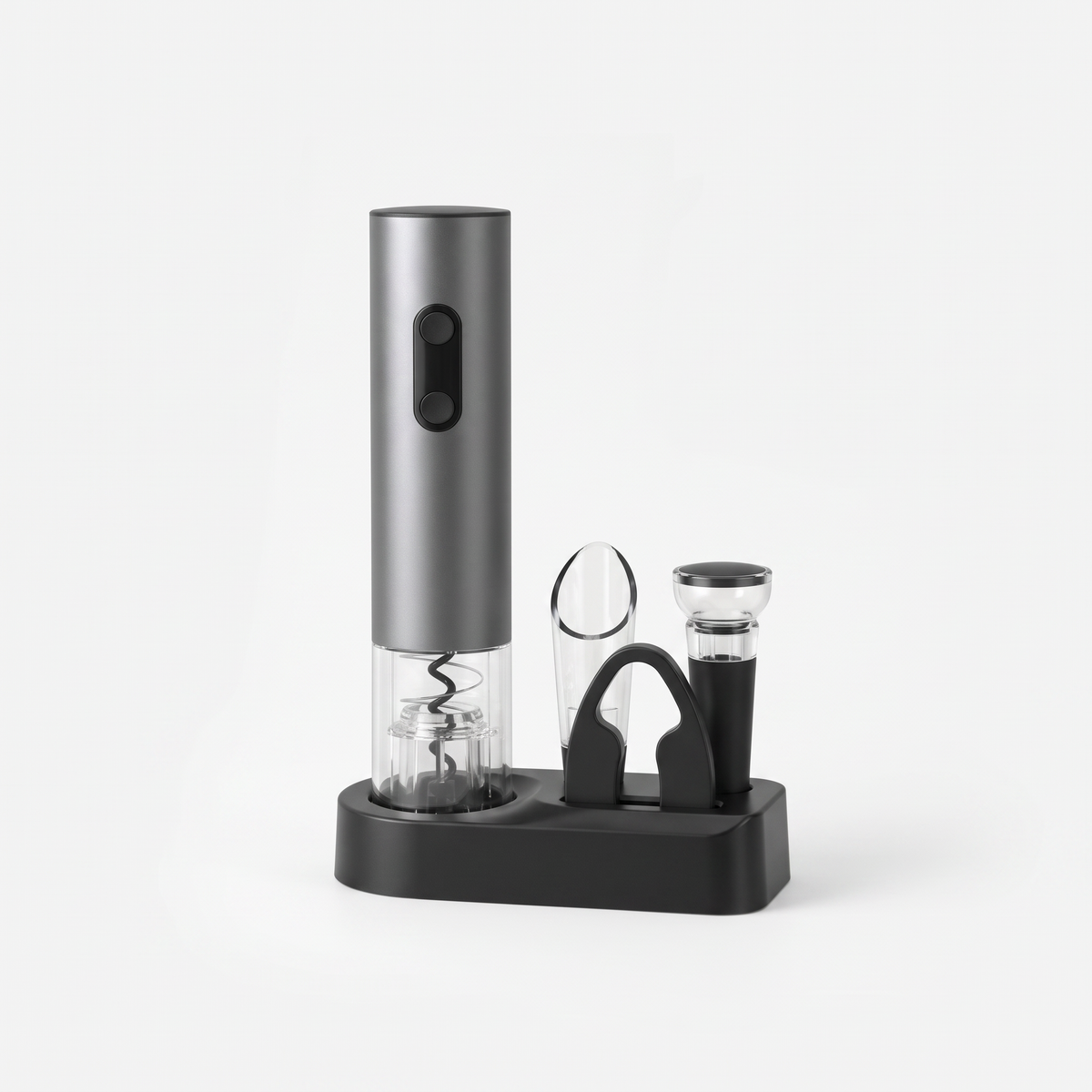 Electric wine opener, 5 Piece Set on a white background