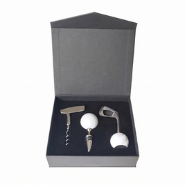 Golf bar tools set in gift box on a white background